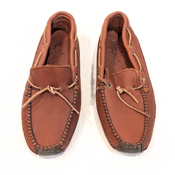Minnetonka Other - MINNETONKA Men's Brown Leather Moccasins Driving Loafers Shoes Size 8.5